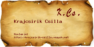 Krajcsirik Csilla névjegykártya