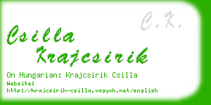 csilla krajcsirik business card